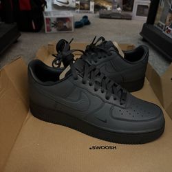 NIKE Triple Black Swoosh Air Force Ones