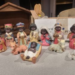 Ceramic Nativity Set Xmas 
