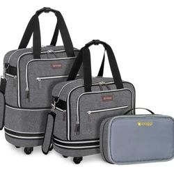 Biaggi Zipsak Boost! Foldable Underseat Carry-On Expands to Full Size Carry-On - Custom Sized Packing Cube Included - (Navy Blue)