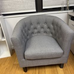 Living Lounge Room Armchair, Grey Gray, Fabric