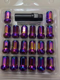 Toyota Nissan Subaru 12x1.25 Neo Chrome Lug Nuts 20 Pc Jdm