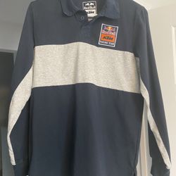 Moto GP Red Bull KTM Racing Team Navy and Gray Men's Shirt