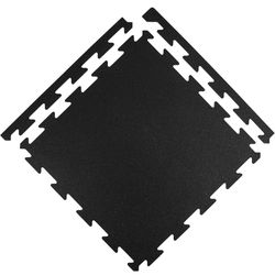 Flooring Inc's 1/4" & 8mm Eco-Lock Interlocking Rubber Floor Tiles – Recycled Gym Flooring for Home Gyms, Garages, and Workouts, 24” x 24” (Black, 8mm