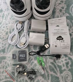 Set of 2 Cloud WiFi Smart Security Cameras (New) - Uses Amazon Web Services