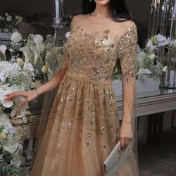 Size 4 Gold Engagement Dress 