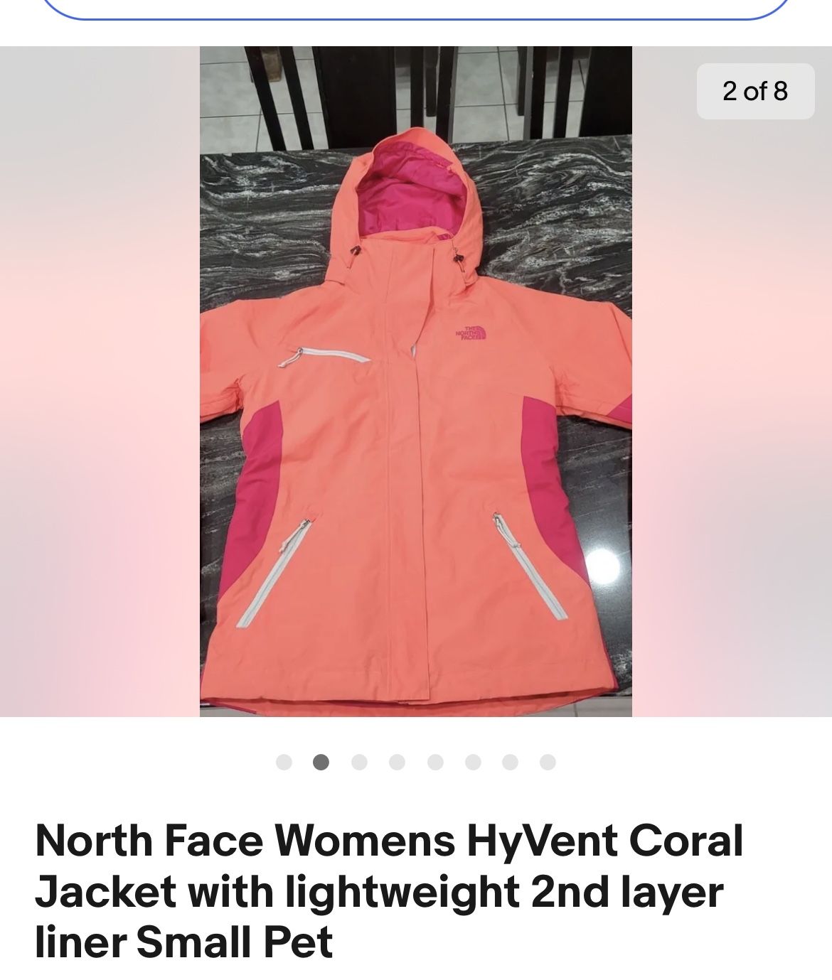 North Face Woman’s Small Coral Jacket Fleece Liner