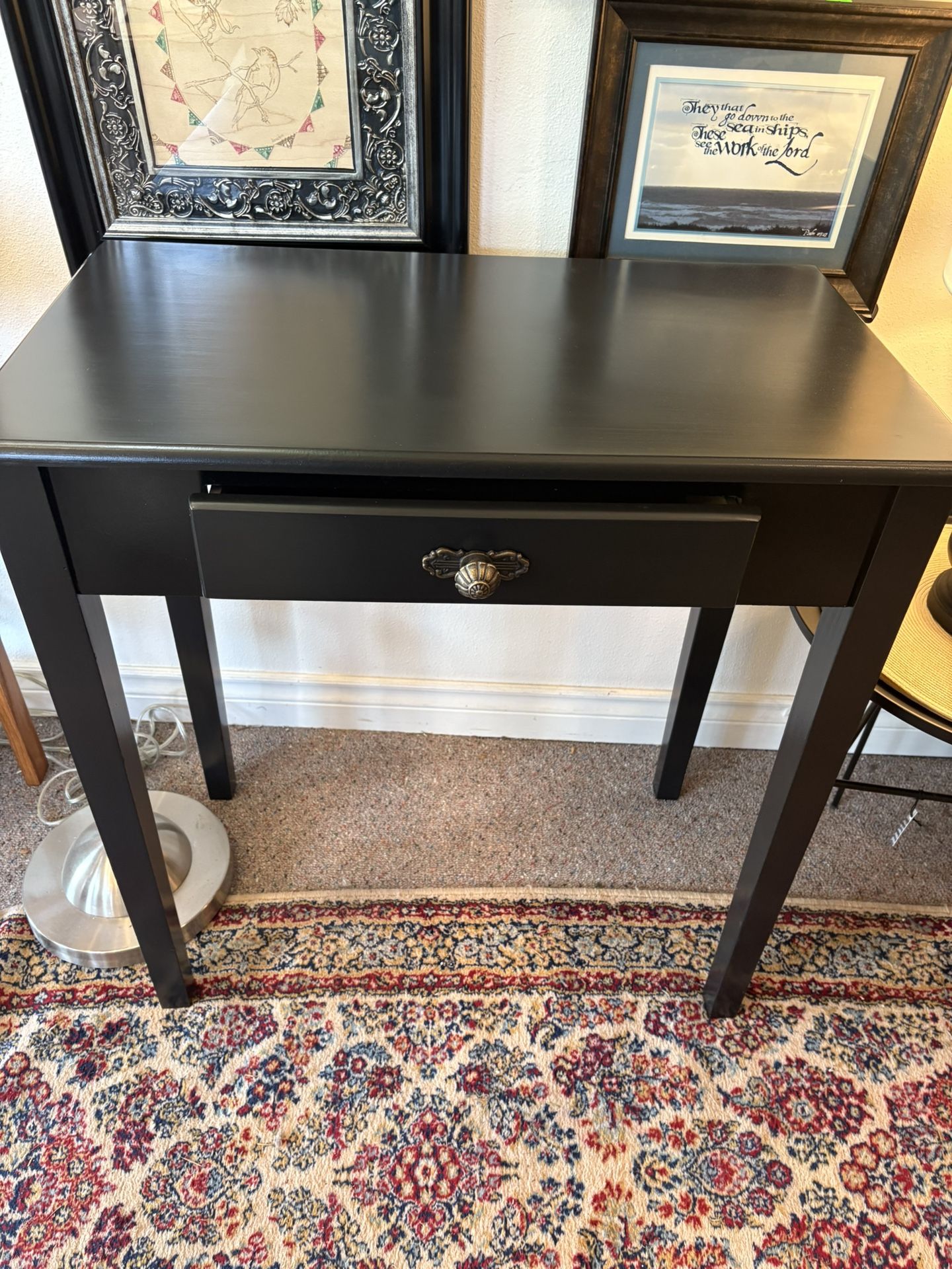 Black Desk -Console Table with one drawer