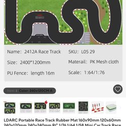 LDARC Race Track Rubber Mat for 1/58th to 1/76th scale RC Cars