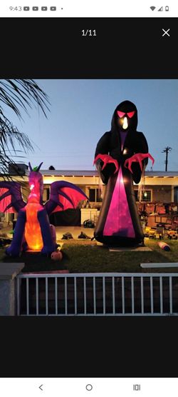 Halloween Inflatable Grim Reaper and Dragon Set