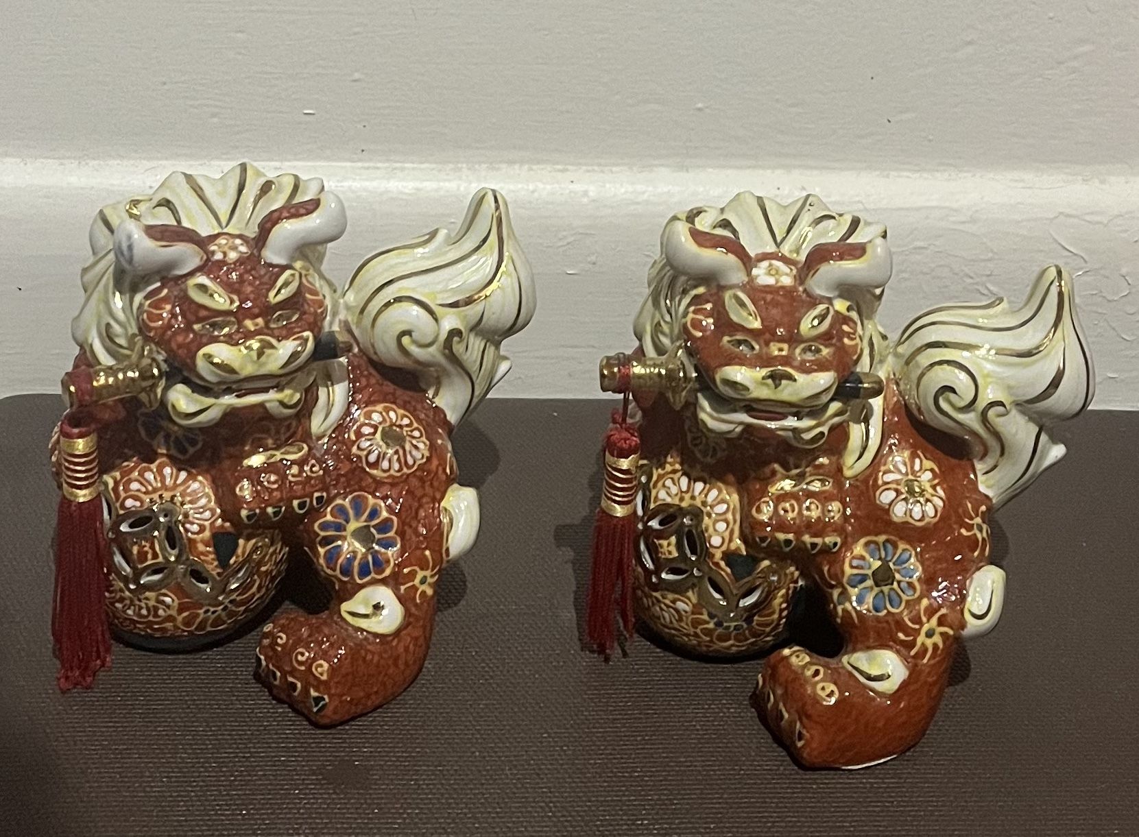 2 Pair Chinese LEON FOO DOGS . Guardianes. VINTAGE