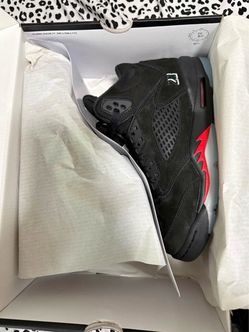 Air Jordan 5 Black Red Sneakers with Box