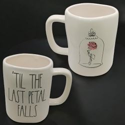 Rae Dunn "Til The Last Petal Falls" Mug, Double sided, Artisan Collection by Magenta