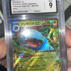 Pokémon 2023 Venusaur Ex Japanese 151 Holo PSA 9 Slab Card