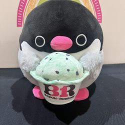 PENELOPE THE PENGUIN WITH HER BASKIN ROBBINS ICE CREAM CUP BY ZURÜCK - 8 INCH SOFT  PLUSH