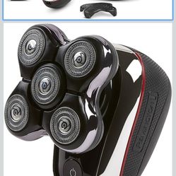 Remington Balder Deluxe XR7100, Head Rotary Shaver with Titanium Blades & Storage Pouch for Bald Men Wet/Dry Shaving with 5 Dual Track Flexing Heads a