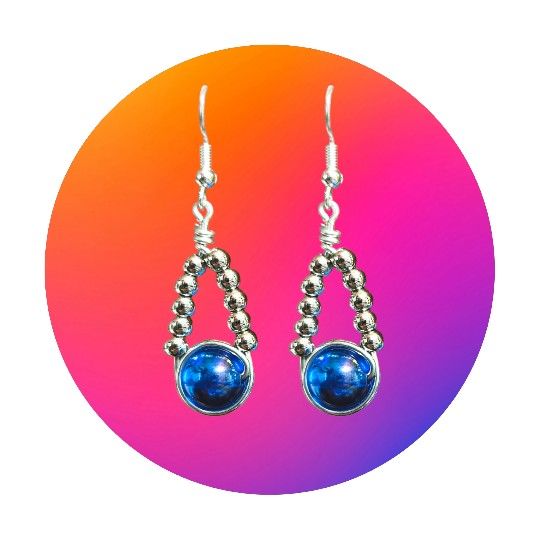 Blue & Silver Dangle Earrings 