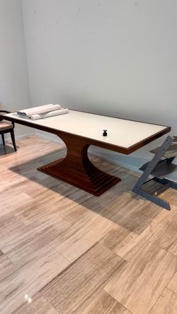 Custom Handmade Solid Wood Dining Table – Architectural Pedestal Base – 78” x 36”