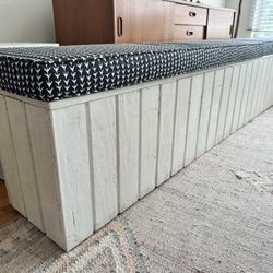Solid wood Storage Bench Custom With Custom Cushions