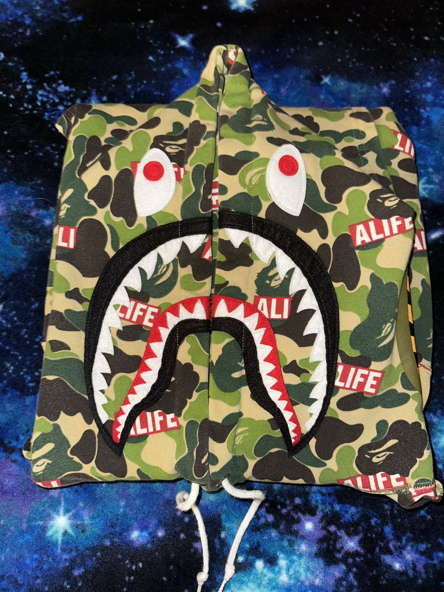 BAPE x ALIFE ABC Camo Shark Pullover Hoodie