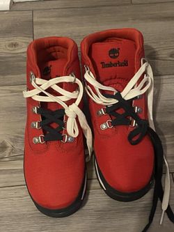 Red & Black Timberland Boots (Best Offer)