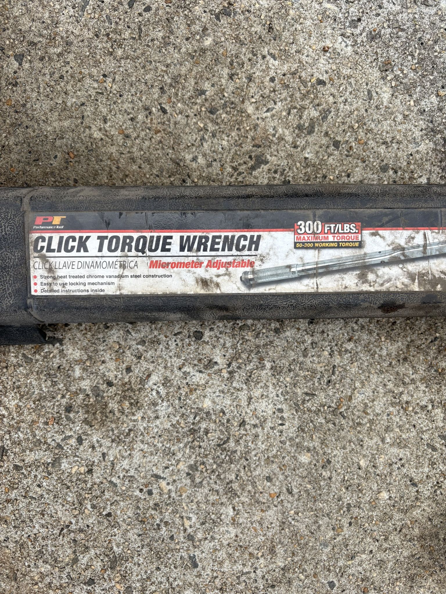 Click Torque Wrench 300lbs Max Torque