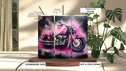 Girl Biker 20 Oz Stainless Steel Tumbler (READ DESCRIPTION)