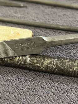 Assortment of small metal hand files, needle files, & sharpening stones commonly used for precision work, hobbycraft, or tool maintenance! Including P