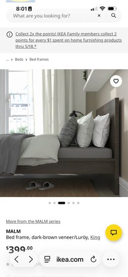 IKEA MALM King Bed Frame Black Veneer
