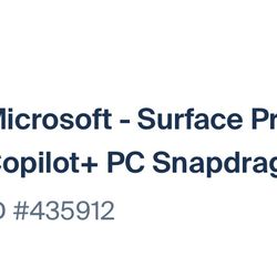 Microsoft surface pro 12” copilot+ pc snapdragon