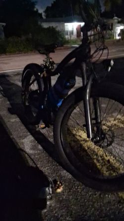 Black Mountain Bike with Disc Brakes