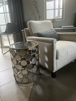 Mirror Gold Accent Side Table