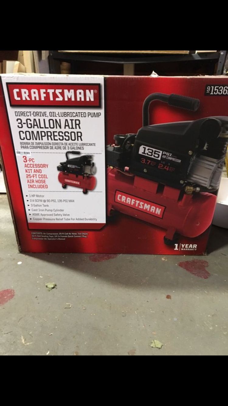 Craftsman 3 gallon air compressor 135 PSI for Sale in East