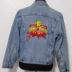 Mighty Morphin Power Rangers Denim Jacket Vintage 90s Jean Coat 1994 Unisex Small