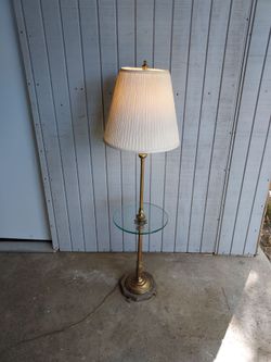 Vintage 1950's or 60's floor lamp with glass table.