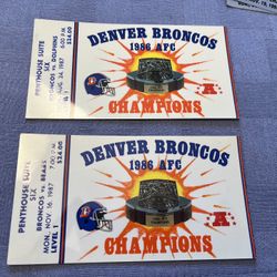 Denver Broncos vs Dolphins Penthouse Suite Aug 24 1987 Ticket Qty 2 