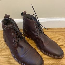 Banana Republic Mens Brown Leather Lace Up Boots Size 8.5