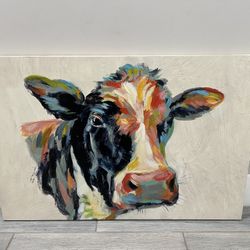 Silvia Vassileva 'Expressionistic Cow I' Canvas Art -