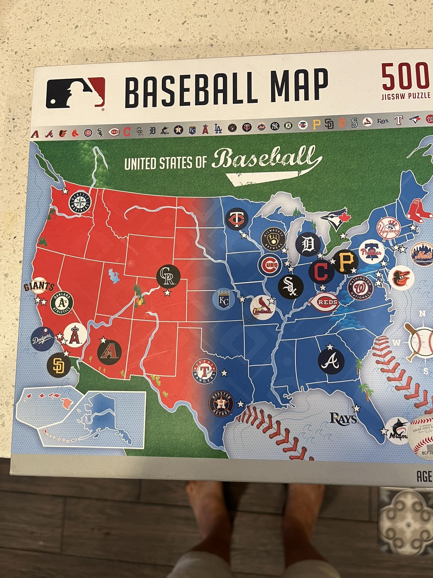 Puzzle 500 piece Baseball Map