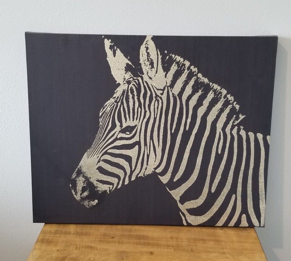 Black & Gold Zebra Canvas