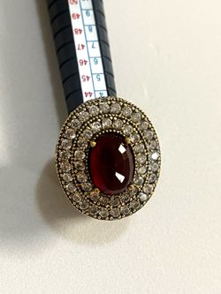 Antique large ring ruby with CZ size 8 details in photos pickup Gaithersburg md 20877