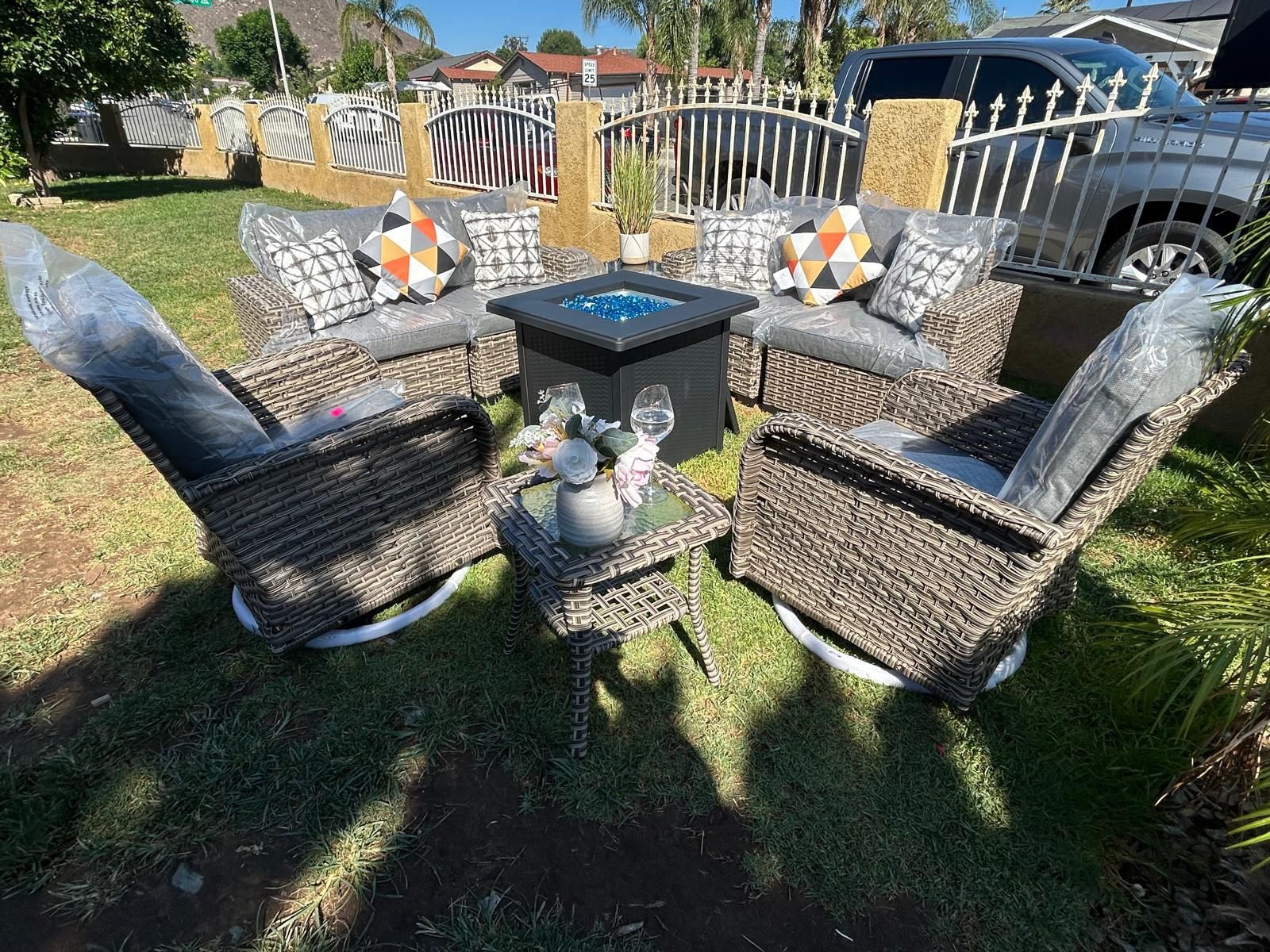 Brand New Patio Outdoor Furniture Set With Fire Pit