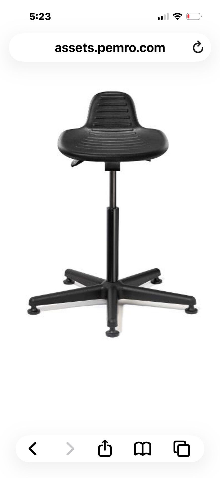 Bevco 3505 Sit/Stand Stool. Black, 32 “ H