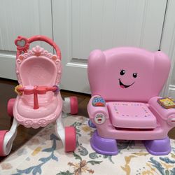 Fisher Price Laugh and Learn Musical Chair and Stroll-Along Musical Walker