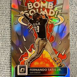 Fernando Tatis Jr. San Diego Padres 2022 Panini Donruss Optic Bomb Squad! Holo Silver Prizm!