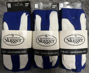 3 Louisville Slugger Baseball / Softball Socks with Stir-Ups