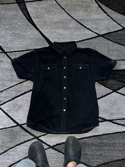 2000 black drill button up