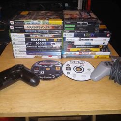 Video Game Collection With Controllers