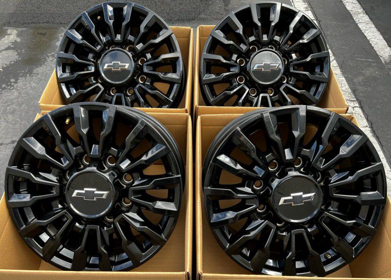 17” Chevy Silverado 2500 black wheels rims 
