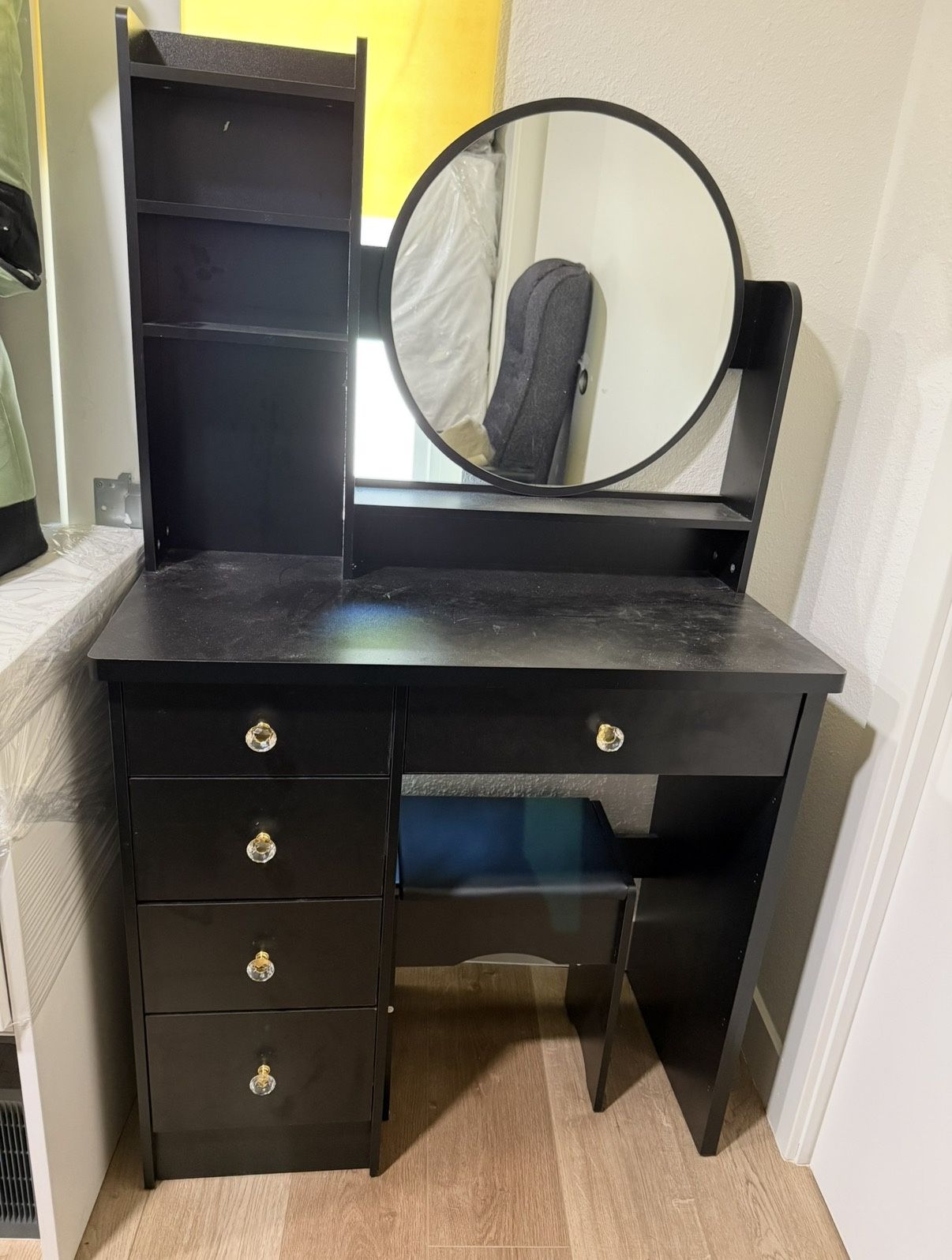 Black Makeup Dresser/Vanity/Table & Stool