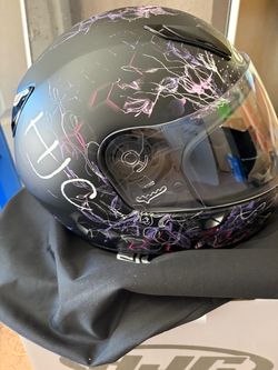HJC Full-Face Motorcycle Helmet Floral Graphic